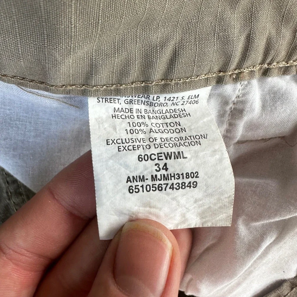Wrangler Cargo Shorts Mens 34 Grey Excellent Ripstop Cotton 60CEWML - Picture 3 of 5